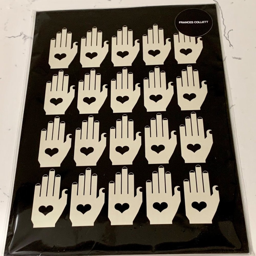 11.5 X 16.5 Monochromatic Hearts and Hands Print from Frances Collett
